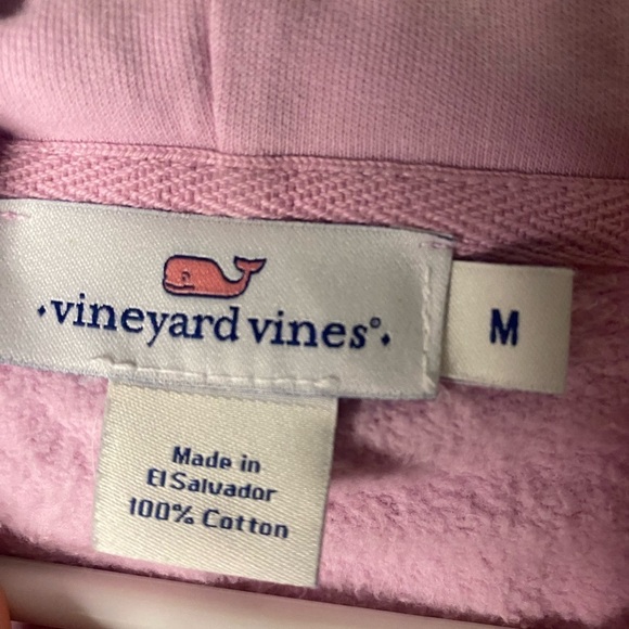 Vineyard Vines Logo Pink Hoodie Sweatshirt 100 Percent Cotton Size Medium - Picture 5 of 16